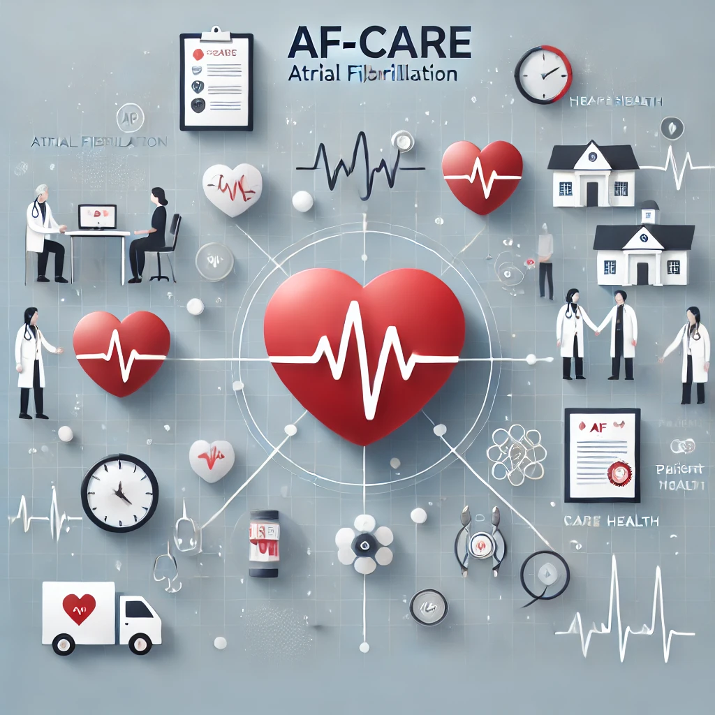 migotanie przedsionków, AF-CARE, udar mózgu, arytmia serca, ablacja, wytyczne ESC 2024, diagnoza AF, leczenie migotania przedsionków, zdrowie serca, prewencja udarów, zakrzepy, leczenie antykoagulacyjne, kontrola rytmu serca, zawał serca, ryzyko sercowo-naczyniowe, nadciśnienie, niewydolność serca, opieka nad pacjentem, styl życia, aktywność fizyczna, redukcja alkoholu, antyarytmiki, ablacja chirurgiczna, leczenie wielodyscyplinarne, ocena ryzyka, objawy AF, postępowanie z migotaniem